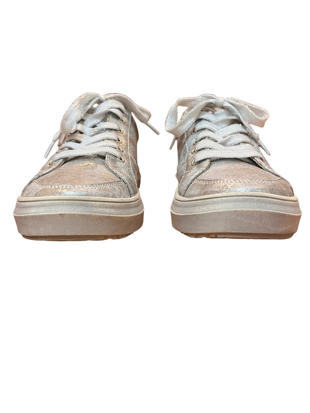 Hey Girl Silver Sneakers Metallic Corkys Low-Tops Studded - Picture 7 of 9